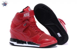Meilleures Nike Air Revolution Sky High Wedge Sneakers Wedge Rouge Noir