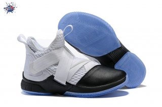 Meilleures Nike Lebron Soldier XII 12 "Black Toe" Blanc Noir