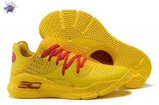 Meilleures Under Armour Curry 4 Low Jaune Rouge