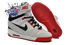 Meilleures Nike Air Revolution Sky High Wedge Sneakers Blanc Noir Rouge (599410-010)