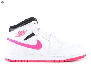 Meilleures Air Jordan 1 Mid "Hyper Pink" Blanc Rose (555112-106)