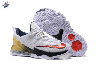 Meilleures Nike Lebron XIII 13 Low "Olympic" Blanc Rouge Métallique Or