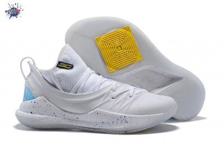 Meilleures Under Armour Curry 5 Low Blanc Jaune