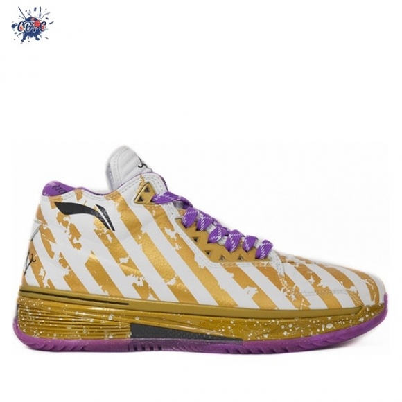 Meilleures Li Ning Way Of Wade 2 "Dynasty" Blanc Or Pourpre (ABAH017-7)