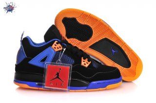 Meilleures Air Jordan 4 Noir Bleu Orange