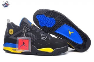 Meilleures Air Jordan 4 Noir Jaune Bleu