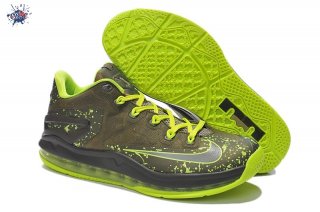 Meilleures Nike Lebron 11 Marron Fluorescent Vert